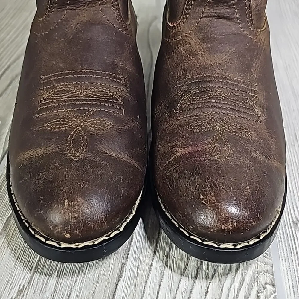 Masterson Boot Co. Brown Western Leather Cowboy Boots Style  RB2000Y Kids Sz 4D